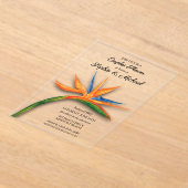 Tropical Bird of Paradise Couples Bridal Shower アクリル招待状 (レイダウン)
