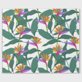 Tropical Bird of Paradise Flowers Patterned ラッピングペーパー (フラット)