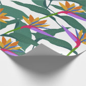 Tropical Bird of Paradise Flowers Patterned ラッピングペーパー (角)