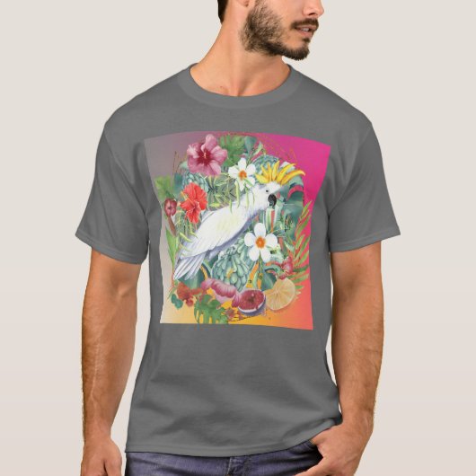 Tropical Bird retro Tシャツ (正面)