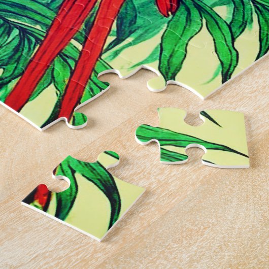 Tropical Birds Botanical Illustration ジグソーパズル (側面)