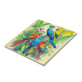 Tropical Birds Botanical Illustration タイル (側面)