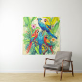 Tropical Birds Botanical Illustration タペストリー (インサイチュ)
