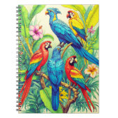 Tropical Birds Botanical Illustration ノートブック (正面)