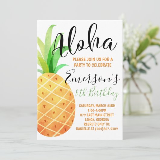 Tropical Birthday Party Invitation 招待状 (スタンド正面)