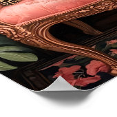 Tropical Black Cat on Sofa Poster Print, Funny Bla ポスター (角)