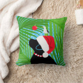 Tropical Black Lab Santa Seagull Christmas クッション (ブランケット)