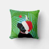 Tropical Black Lab Santa Seagull Christmas クッション (正面)