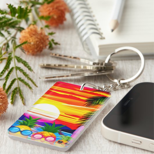 TROPICAL BLISS FOR PINEAPPLES FAMILY  キーホルダー (正面右)