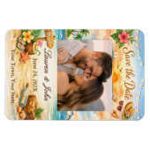 Tropical Bliss Photo Save Date Wedding Magnet マグネット (横)