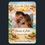 Tropical Bliss Photo Save Date Wedding Magnet マグネット<br><div class="desc">Tropical Bliss invites couples to announce their special day with a burst of island charm. This customizable template features “Save the Date” elegantly scripted at the top, a large central photo space for showcasing the couple’s favorite moment, and ample room below for personalized wording. The design is infused with lush...</div>