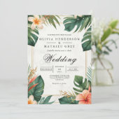 Tropical Bloom Accent Wedding 招待状 (スタンド正面)