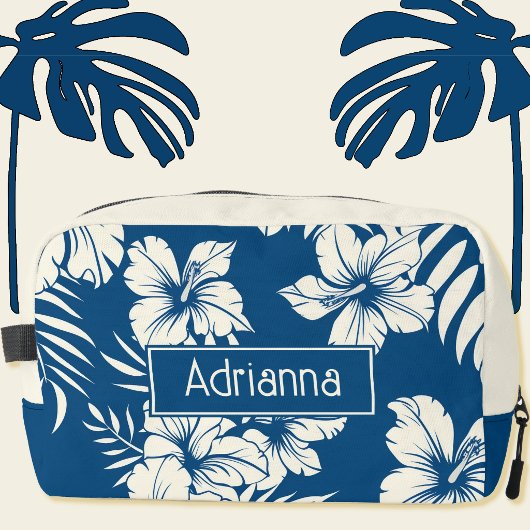 Tropical Blue and White Floral ドップキット