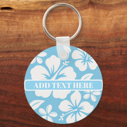 Tropical Blue Beach Flowers キーホルダー (正面)
