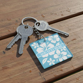 Tropical Blue Beach Flowers キーホルダー