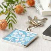 Tropical Blue Beach Flowers キーホルダー (側面)