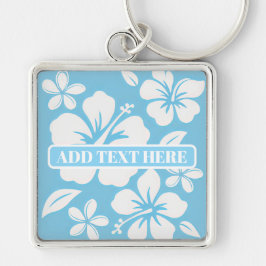 Tropical Blue Beach Flowers キーホルダー