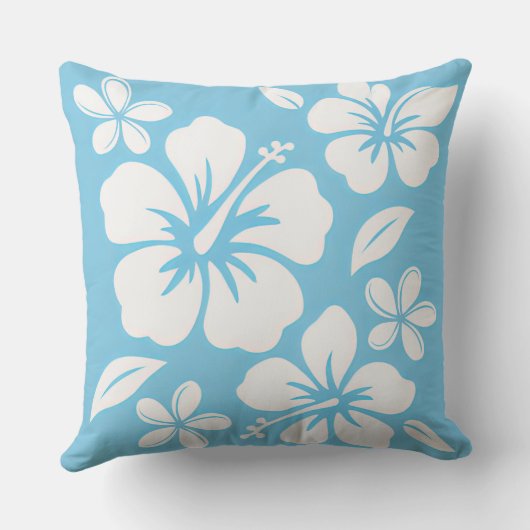 Tropical Blue Beach Flowers クッション (裏面)