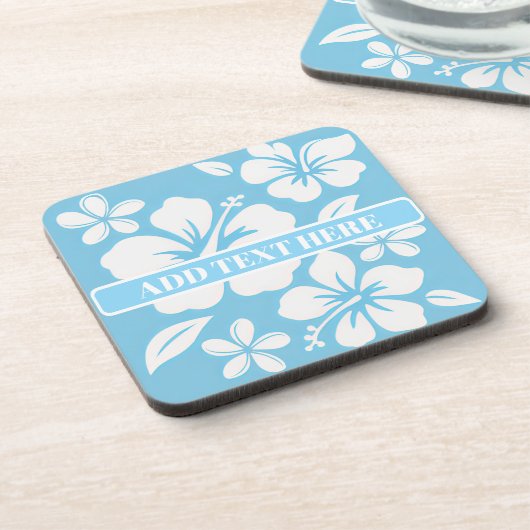 Tropical Blue Beach Flowers コースター (左側)