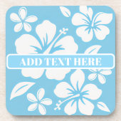 Tropical Blue Beach Flowers コースター (正面)