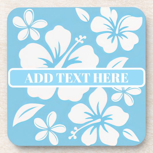 Tropical Blue Beach Flowers コースター (正面)