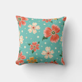 Tropical Blue Floral クッション (正面)