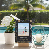 Tropical Blue Gold Flowers Warm Wishes シーズンカード