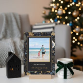 Tropical Blue Gold Flowers Warm Wishes シーズンカード