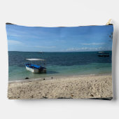 Tropical Blue Ocean Beach & Boat: Summer Vibe アクセサリーポーチ (裏面)