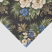 Tropical Blue Palm Floral 薄葉紙 (詳細)
