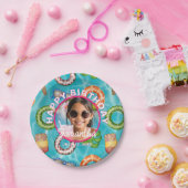 Tropical Blue Pool Party Birthday Paper Plates ペーパープレート (パーティー)