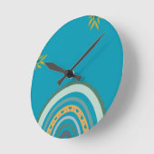 Tropical blue teal ラウンド壁時計 (傾斜)