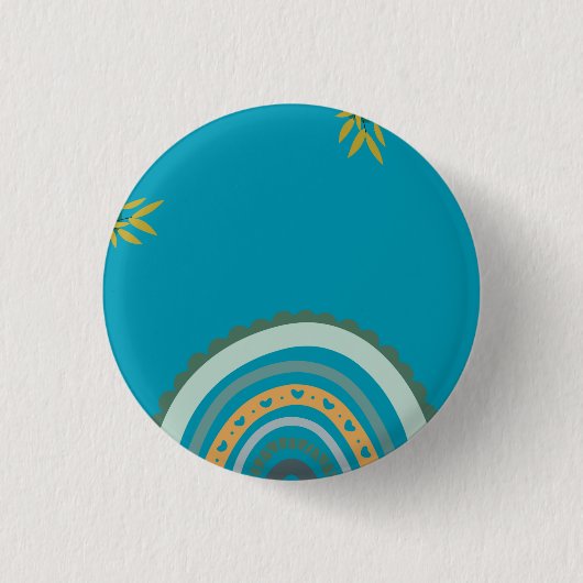 Tropical blue teal 缶バッジ (正面)