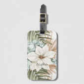 Tropical Blue White Flowers   ラゲッジタグ (正面縦)