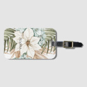 Tropical Blue White Flowers   ラゲッジタグ (正面横)