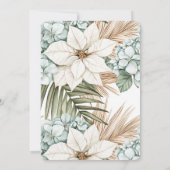 Tropical Blue White Flowers Wedding 招待状 (裏面)