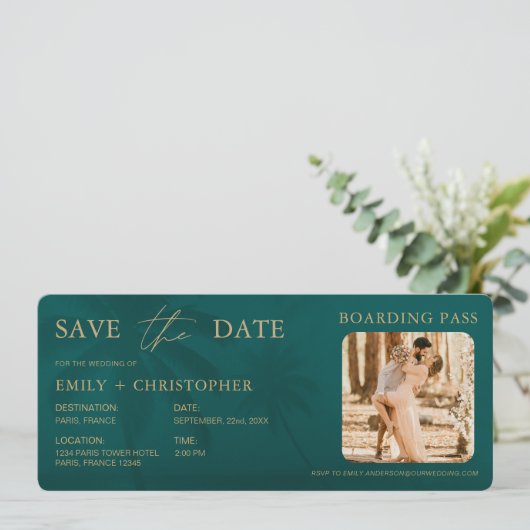 Tropical Boarding Pass Destination Plane Ticket (スタンド正面)