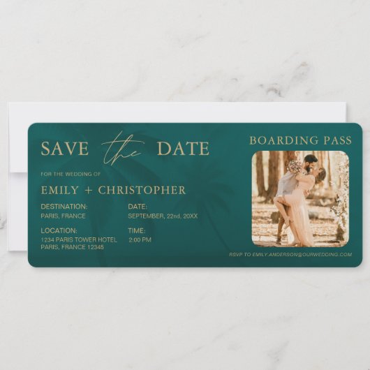 Tropical Boarding Pass Destination Plane Ticket (正面)