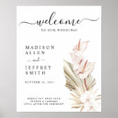 Tropical Bohemian Wedding Unplugged Welcome Sign ポスター (正面)
