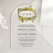 Tropical Boho Dried Palm Leaves Wedding アクリル招待状