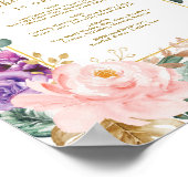 Tropical Boho Floral Wedding Bar Signature Drinks ポスター (角)