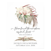 Tropical Boho Floral White Orchid Foliage Wedding