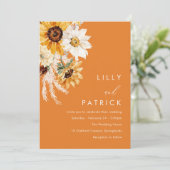 Tropical Boho Sunflower Wedding 招待状 (スタンド正面)