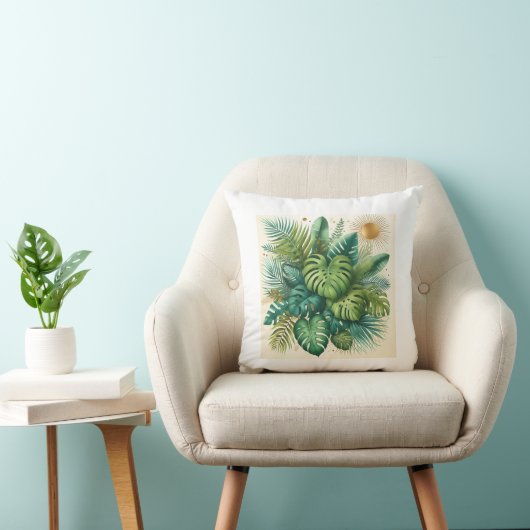 Tropical Boho Throw Pillow Cover クッション (椅子)