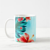 Tropical Bold Watercolor Mug – Vibrant Palm コーヒーマグカップ (左)