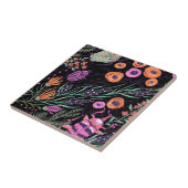 Tropical Botanical and Bugs Colorful Abstract Art タイル (側面)