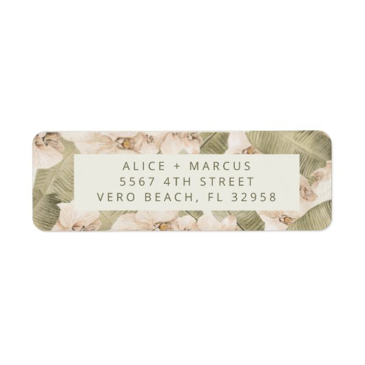 Tropical Botanical Garden Wedding Return Address ラベル (正面)