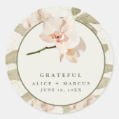 Tropical Botanical Garden Wedding Thank You Favor ラウンドシール (正面)