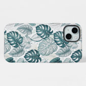 Tropical Botanical Green Monsteras iPhoneケース (裏面横)