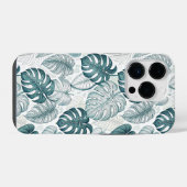 Tropical Botanical Green Monsteras iPhoneケース (裏面横)